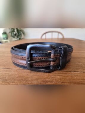 Columbia Men’s Two-Tone Brown & Black Leather Belt